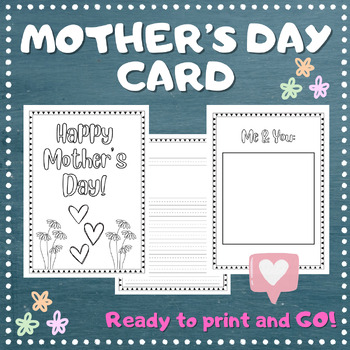 Preview of Mother's Day Card - Double Sided - Handwriting Lines - Inclusive Language