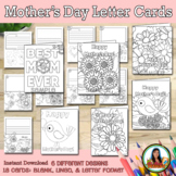 Mother's Day Card Letter Writing Coloring Activity SET