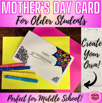 Preview of Mother's Day Card | Printable Writing Activity | Middle School Secondary Craft