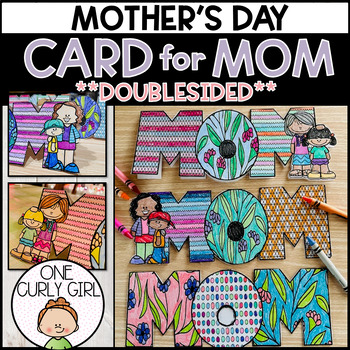 Preview of Mother's Day Card for MOM | Mother's Day Symmetrial Design for MOM | Zentangles