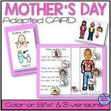 Mother's Day Card with Visual Supports Thank you Speech an
