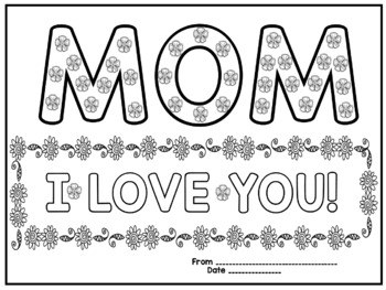 Mother's Day Coloring Cards by Dana's Wonderland | TpT