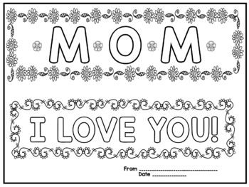 Mother's Day Coloring Cards by Dana's Wonderland | TpT