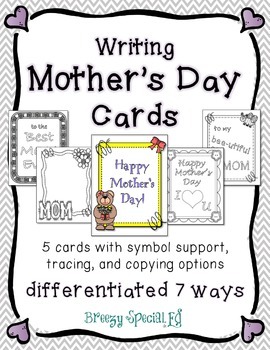 Preview of Mother's Day Cards: Differentiated for ALL your Special Ed Students