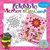 Preview of Mother's Day Cards Foldable Craft and Coloring Printable - Distance Learning