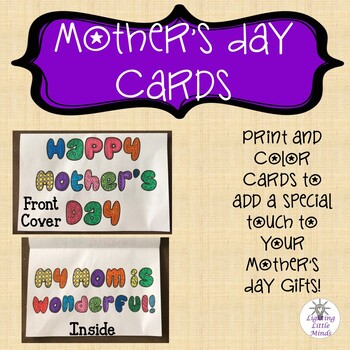 Mother's Day Cards Printable by Lighting Little Minds | TPT