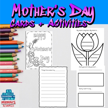 Mother's Day Cards Including Writing Activities | No Prep | Printable