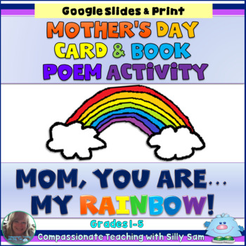 Preview of Mother's Day Caregiver Google Slides Card and Book Poem Gift Activity SEL K-5   