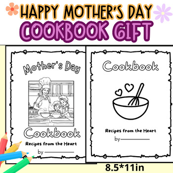 Preview of Mother's Day Class Cookbook Gift, Recipe Book Project, Writing Prompt Activity
