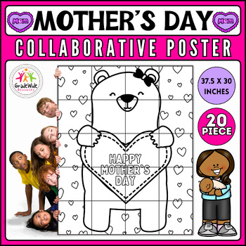 Preview of Mother's Day Collaborative Coloring Poster & Craft Project | Mother's Day Craft