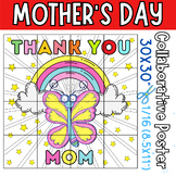 Mother's Day  Collaborative Coloring Poster -Thank You Mom
