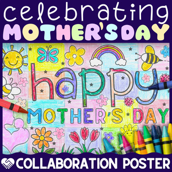 Preview of Mother's Day Collaborative Poster Activity | Poster Craft and Writing Activity