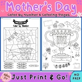 Mother's Day Color By Number & Mother's Day Coloring Pages