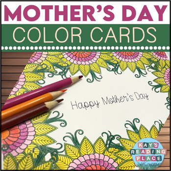 Preview of Mother's Day Color Card for Upper Elementary, no prep stationary printable