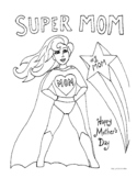 Mother's Day Color Sheet or Greeting Card Coloring Sheet Activity