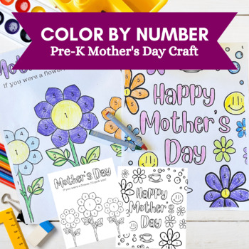 Mother's Day Color By Number - Kids Activity Zone