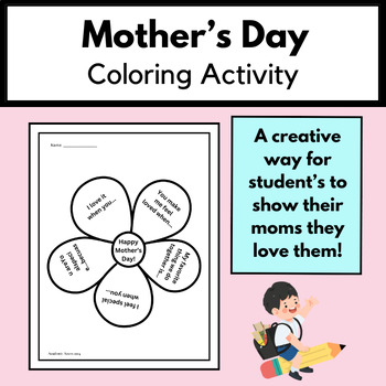 Preview of Mother's Day Coloring Activity for Lower Elementary | Kindergarten