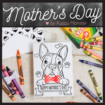 Mother S Day Coloring Card French Bulldog