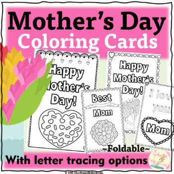 Mother's Day Coloring Cards by Education with a Twist | TPT
