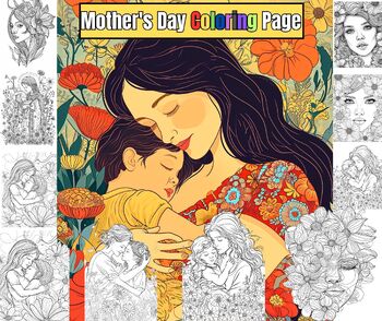 Preview of Mother's Day Coloring Page 150, Perfect for Coloring & Painting
