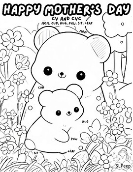Mother's Day Coloring Page Articulation Coloring Page: Speech Therapy Fun