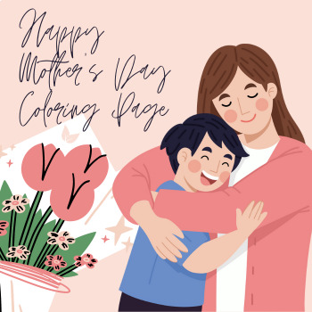 Mother's Day Coloring Page, Coloring pages by TeacherFit Hub | TPT