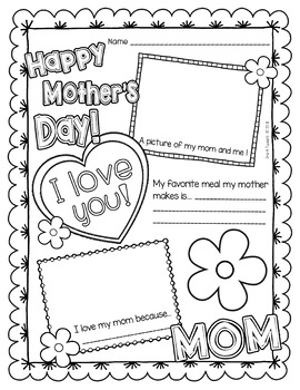 Mother's Day Coloring Pages by Pre-K Tweets | Teachers Pay Teachers