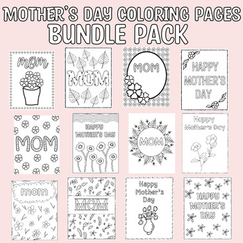 Preview of Bundle Pack Mother's Day Coloring Pages Bundle Pack, Mother's Day Worksheets