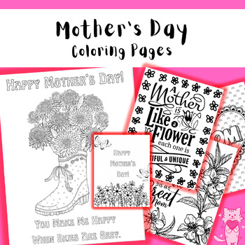 Preview of Mother's Day Coloring Pages | Craftivity | Gift from Students | Multi Sheets