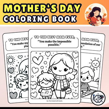 Preview of Mother's Day Coloring Pages | Mother's Day Craft Activities | PDF Coloring Book