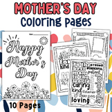 Mother's Day Coloring Pages and Writing Papers