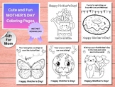 Mother's Day Coloring Pages for Kids, Fun Craft Idea, Gift