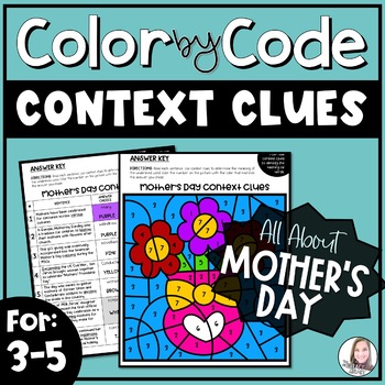 Preview of Mother's Day Context Clues Color by Number Activity