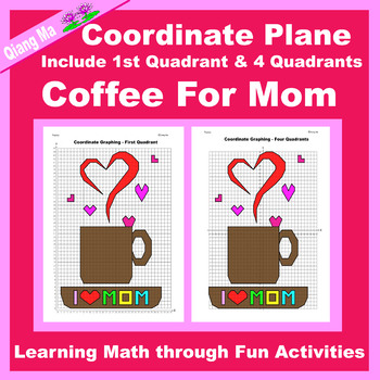 Preview of Mother's Day Coordinate Plane Graphing Picture: Coffee For Mom