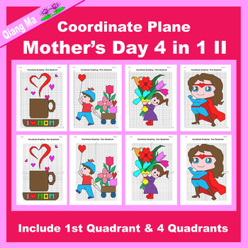 Preview of Mother's Day Coordinate Graphing Picture: Mother's Day Bundle 4 in 1 II