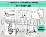 Mother's Day Corgi Coloring Pages