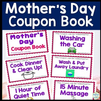 Preview of Mother's Day Coupon Book w/ 12 Coupons AND Mothers Day Writing Activity for Kids