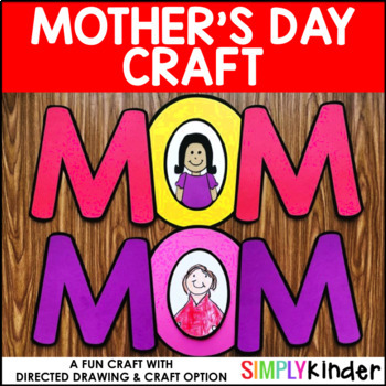 Preview of Mother's Day Craft, Mothers Day Card & Drawing Activity for Kindergarten