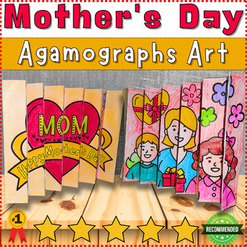 Preview of Mother's Day Craft Agamographs Art Activity Coloring 3D Project Fun⭐FAMILY LOVE⭐