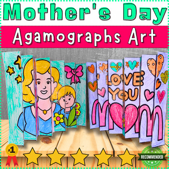 Preview of Mother's Day Craft Agamographs Art Activity Coloring 3D Project Fun⭐LOVE U MOM⭐