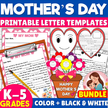 Preview of Mother's Day Craft Card Activities Bundle letter template, flower pot, gift tags