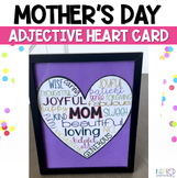 Mother's Day Craft Card Adjective Heart Activity