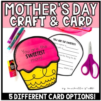 Preview of Mother's Day Craft Cupcake Card Gift Activities Ideas