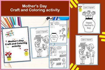 Preview of Mother's Day Craft End of Year & Coloring for Prek-K Graphic