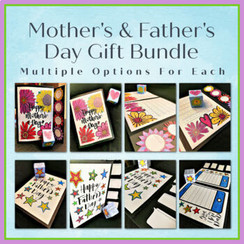 Preview of Mother's Day and Father's Day Card Craft and Gift Box Writing Activity Bundle