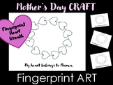 Mother’s Day Craft | Finger Paint Art Template | Heart Wre