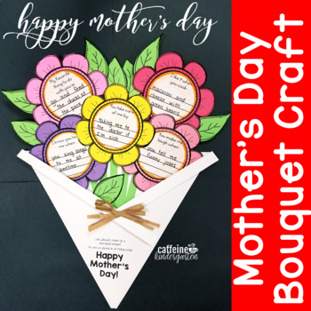Preview of Mother's Day Craft - Flower Bouquet Card Writing Activity