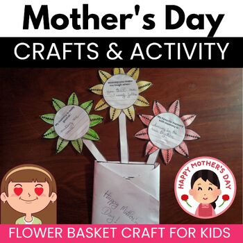 Preview of Mother's Day Craft Flower Bouquet Coloring Card Writing Activity Gift Ideas