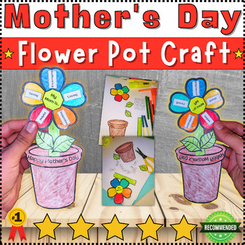 Preview of Mother's Day Craft - Flower Pot Craft ⭐ Cut & Paste Activity ⭐ for Kids ⭐