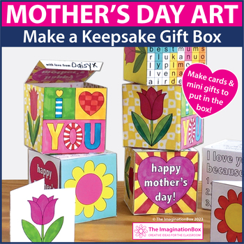 Preview of Mother's Day Craft, Make a Keepsake Gift Box Art Activity